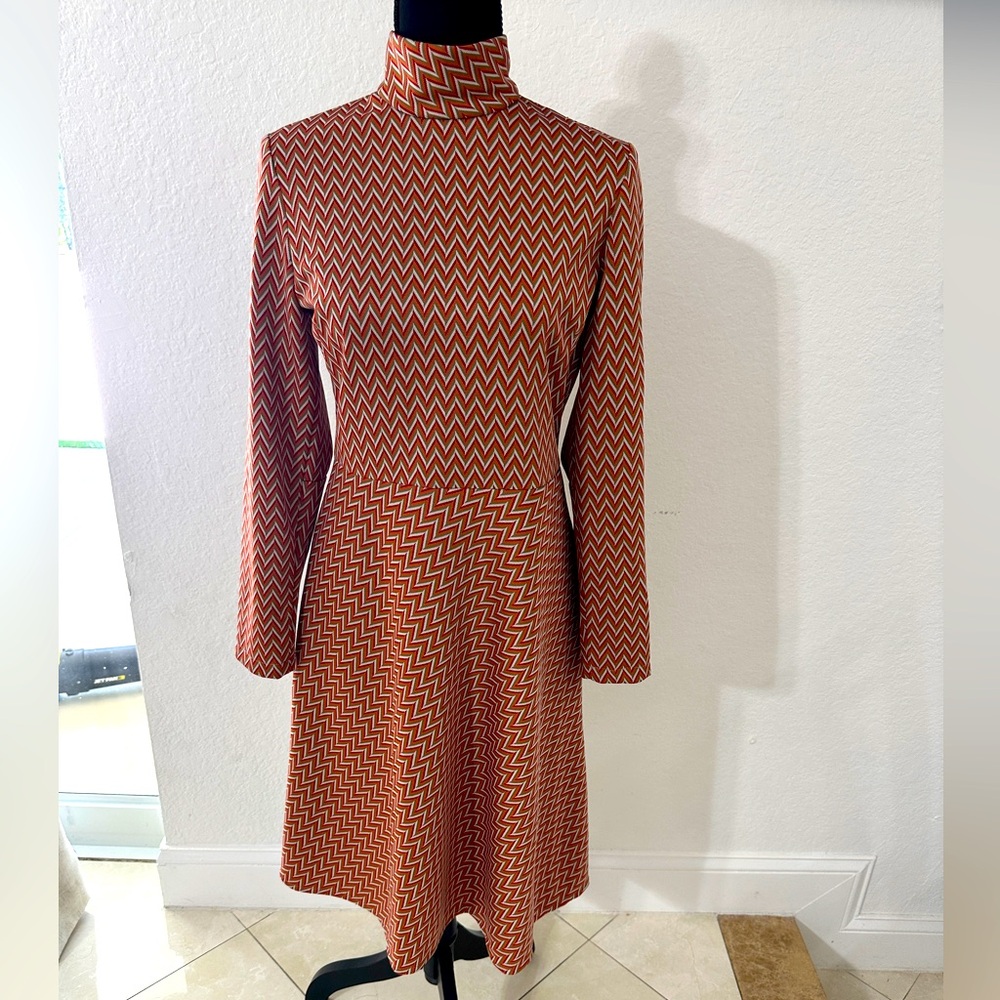 Tinta made in Spain vintage Chevron Dress Y2K size Medium long sleeve